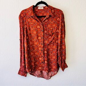 NATURAL LIFE Vibrant Red Button-Down Shirt